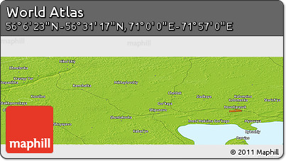 Physical Panoramic Map of the Area around 56° 18' 50" N, 71° 28' 29" E
