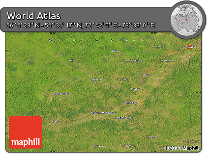 Satellite Map of the Area around 56° 18' 50" N, 73° 10' 30" E