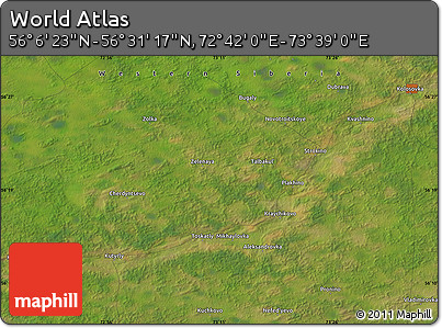 Satellite Map of the Area around 56° 18' 50" N, 73° 10' 30" E