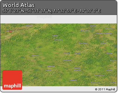Satellite 3D Map of the Area around 56° 18' 50" N, 74° 1' 30" E