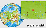 Physical Location Map of the area around 56° 18' 50" N, 76° 34' 29" E