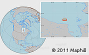 Gray Location Map of the area around 56° 18' 50" N, 83° 13' 29" W, hill shading