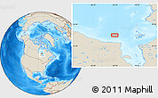 Shaded Relief Location Map of the area around 56° 18' 50" N, 83° 13' 29" W