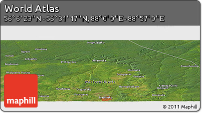 Satellite Panoramic Map of the Area around 56° 18' 50" N, 88° 28' 29" E