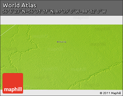 Physical 3D Map of the Area around 56° 18' 50" N, 89° 10' 30" W