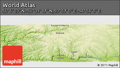 Physical Panoramic Map of the Area around 56° 18' 50" N, 94° 25' 30" E