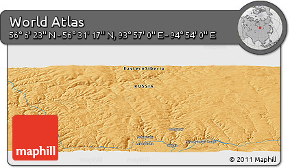 Political Panoramic Map of the Area around 56° 18' 50" N, 94° 25' 30" E