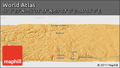 Political Panoramic Map of the Area around 56° 18' 50" N, 94° 25' 30" E