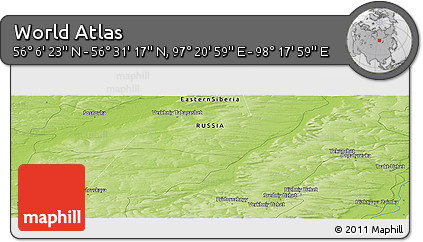 Physical Panoramic Map of the Area around 56° 18' 50" N, 97° 49' 29" E