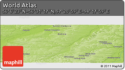 Physical Panoramic Map of the Area around 56° 18' 50" N, 97° 49' 29" E