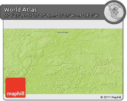 Physical 3D Map of the Area around 56° 18' 50" N, 99° 22' 30" W