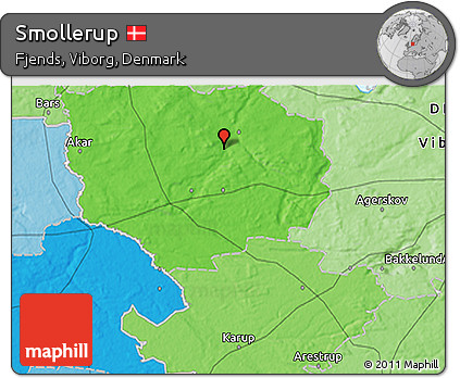 Political 3D Map of Smollerup