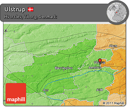 Political 3D Map of Ulstrup