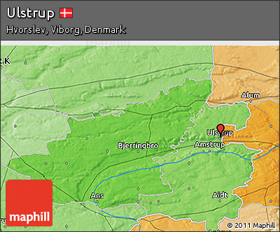 Political 3D Map of Ulstrup