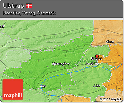 Political 3D Map of Ulstrup