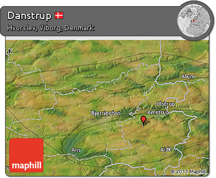 Satellite 3D Map of Danstrup