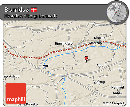 Shaded Relief 3D Map of Borridsø