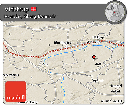 Shaded Relief 3D Map of Vidstrup