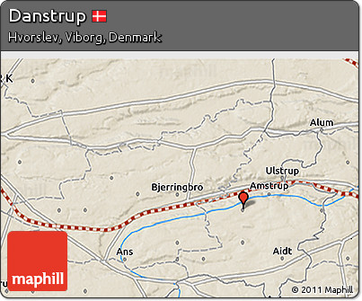 Shaded Relief 3D Map of Danstrup