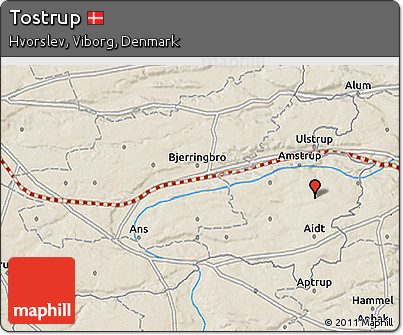 Shaded Relief 3D Map of Tostrup