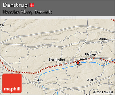 Shaded Relief 3D Map of Danstrup