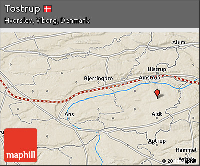 Shaded Relief 3D Map of Tostrup