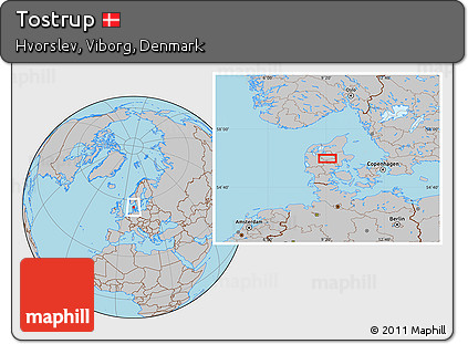 Gray Location Map of Tostrup