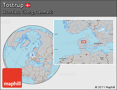 Gray Location Map of Tostrup