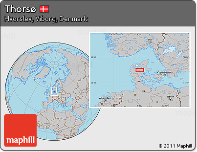 Gray Location Map of Thorsø