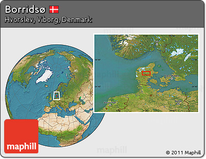 Satellite Location Map of Borridsø