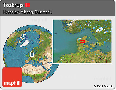 Satellite Location Map of Tostrup