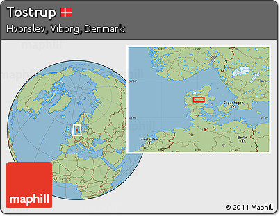Savanna Style Location Map of Tostrup