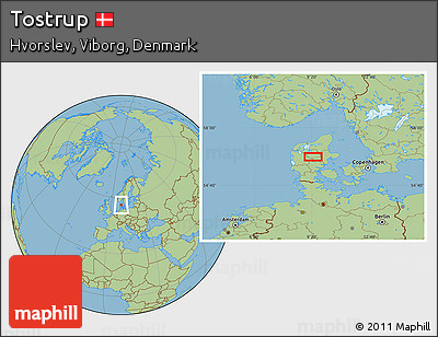 Savanna Style Location Map of Tostrup