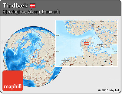 Shaded Relief Location Map of Tindbæk