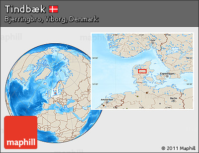 Shaded Relief Location Map of Tindbæk