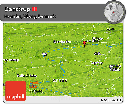 Physical Panoramic Map of Danstrup
