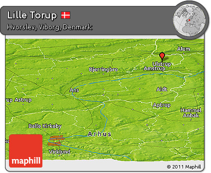 Physical Panoramic Map of Lille Torup