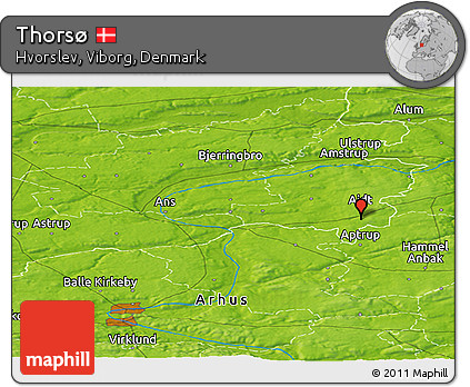 Physical Panoramic Map of Thorsø