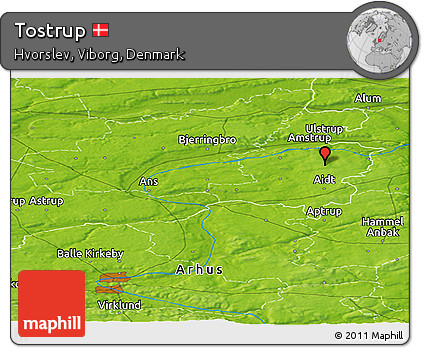 Physical Panoramic Map of Tostrup