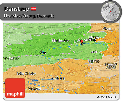 Political Panoramic Map of Danstrup