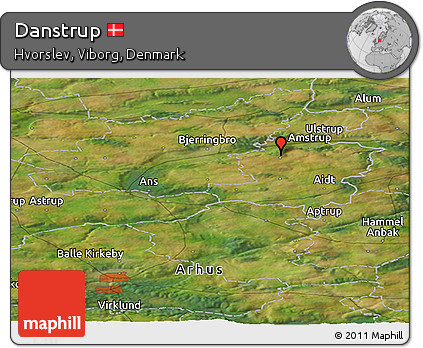 Satellite Panoramic Map of Danstrup