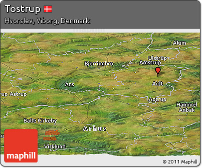 Satellite Panoramic Map of Tostrup