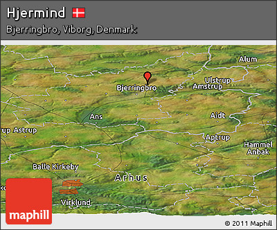 Satellite Panoramic Map of Hjermind