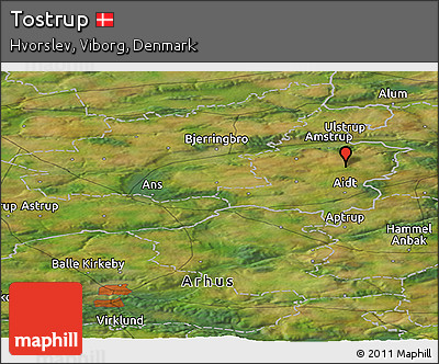 Satellite Panoramic Map of Tostrup