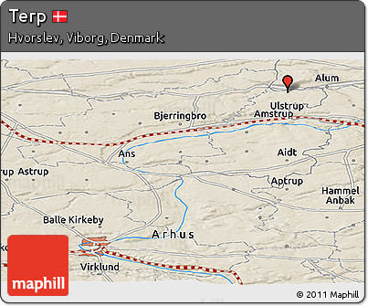 Shaded Relief Panoramic Map of Terp