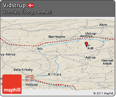 Shaded Relief Panoramic Map of Vidstrup