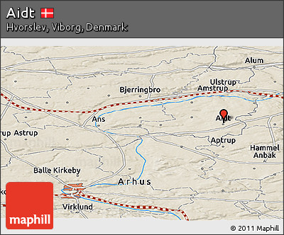 Shaded Relief Panoramic Map of Aidt