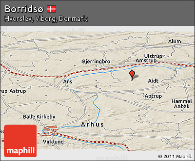 Shaded Relief Panoramic Map of Borridsø