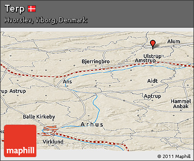 Shaded Relief Panoramic Map of Terp