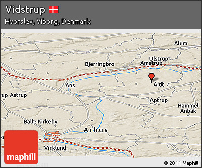 Shaded Relief Panoramic Map of Vidstrup